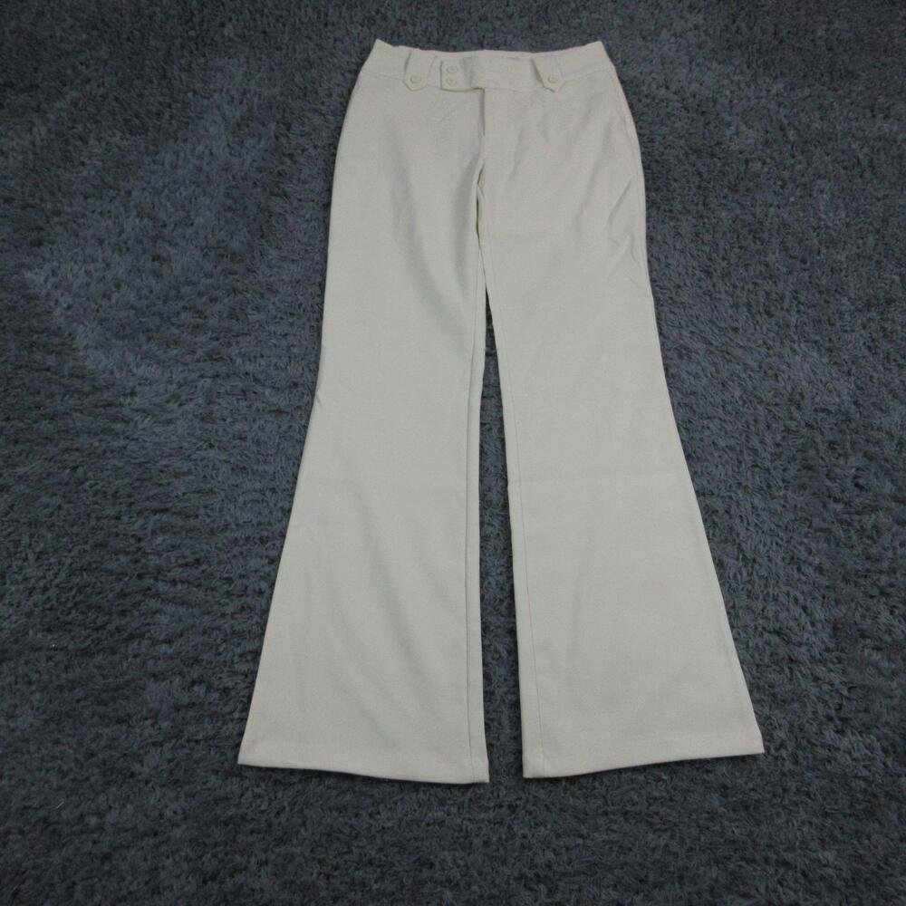 Tiger Mist Pants Kittie Womens M White Flared Ponte Zip Pockets 28x33* NWT